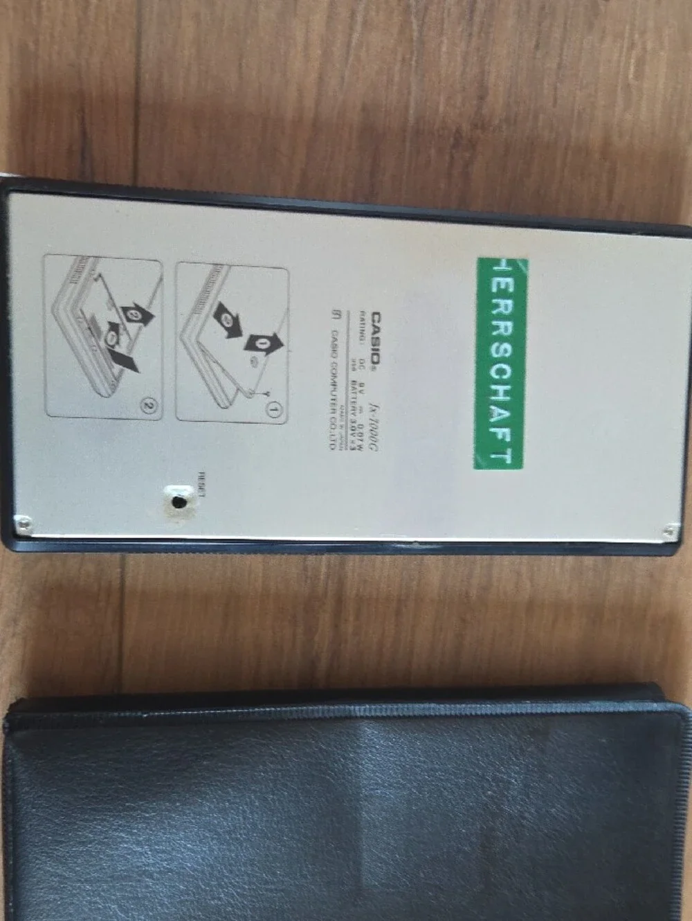 Casio Scientific Calculator in Black and White with Leather Case